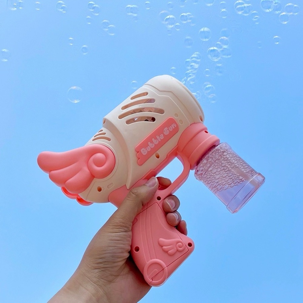 2 packs- Party/wedding must: electronic bubble guns with blue light and soap